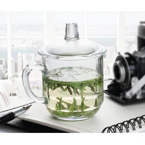 Office Retro Drinking Glasses With Glass Lid / Boss Cup Glass Coffee Mug