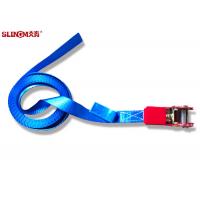 China Lightweight  Ratchet Tie Down Straps EN12195-2 Standard With Blue Label on sale