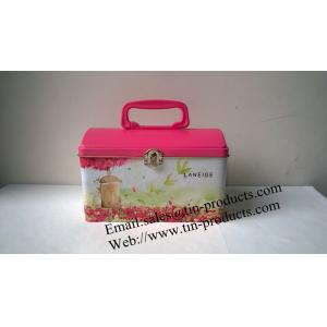 Top Sell Gift tin  Box /Metal Gift Box with handle /Promotional Box with lock & Handle