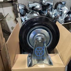 China 10'' Rubber Casters Solid Wheel Swivel Locking Stem Caster Wheels Industrial supplier