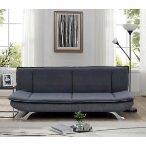 Dark Grey Fabric 3 Seater Sofa Bed With Chrome Feet 100 Pieces MOQ