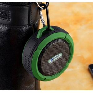 Mini Round Waterproof Portable Bluetooth speaker with Carabiner/FM Radio/TF card for Outddors Sports