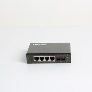 Hioso 5 Ports Poe Switch 4 10/100M RJ45 + 1 1000M FX Fiber Uplink  Mini Poe Switch