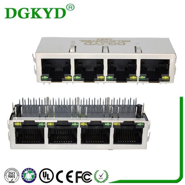 90 degrees 1x8 right angle RJ45 Female Jack 8 ports network switch connectors