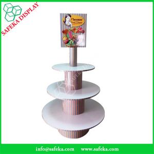 China POS paper material paperboard shelf printed  three tiers cupcake display racks supplier