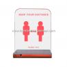 led light warning Rectang Acrylic Distance safety sign colorful prints Remark