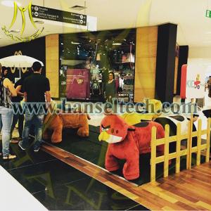 Hansel mechanical plush animal ride on toy from china animal ride for mall