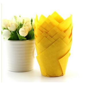 Bright Yellow color cake tulip cup