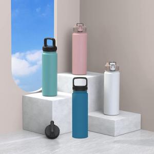 China Multicolor Insulated Double Wall Stainless Steel Water Bottles With Straw supplier