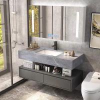 China Solid Wood Bathroom Vanity Cabinets Furniture European Modern Minimalist With Single Sink on sale