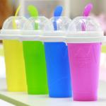 350ml Silicone Slushy Maker Cup with Lid and Straw Frozen Magic Smoothie Cup