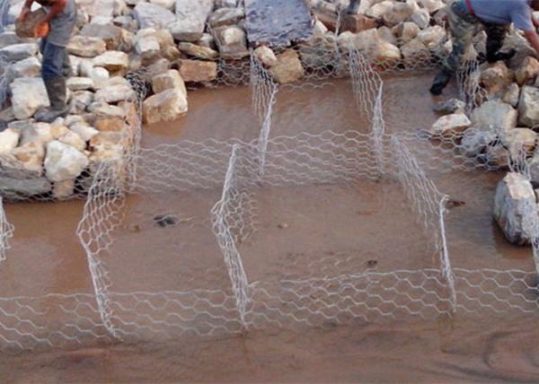 Silver Metal Gabion Baskets Corrosion Resistance 3*1*1 Meter Long Life Span