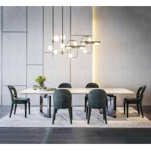 Stainless Steel Foot Modern Marble Table Top Table Dining Room Furniture