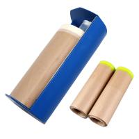 China Heat Resist Pre Taped Kraft Paper Auto Paint Protective Masking Paper With Dispenser on sale