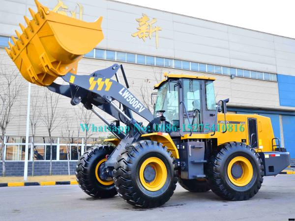 Hydraulic pilot control Heavy Load XCMG LW500FV 5 Ton wheel loader with 3m3 bucket with Shangchai Engine for earthmoving