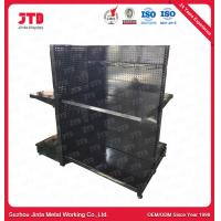 China Stores Black 2 Tier Shelf Punched Back Panel Powder Coating Rack on sale