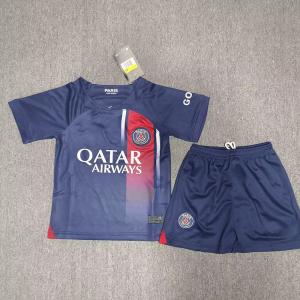 China Royal Blue Premium Fabric Kids Soccer Jerseys Customizable Soccer Uniforms supplier