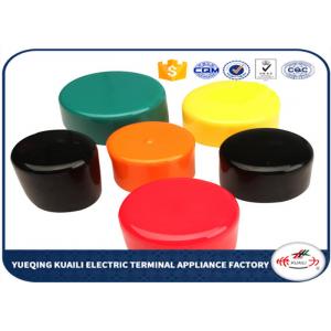 Colorful PVC Plastic Pipe End Caps , Round Threaded Tube End Covers OEM / ODM