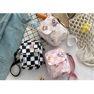 Grid cross body nylon square bag ins Korean large capacity single shoulder plaid mobile phone bag wholesale