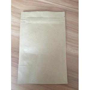 Customized Paper Bags Flat Kraft Paper Lined Foil Three Side Seal Top Zip Lock Bags