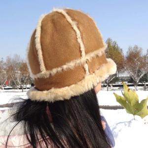 Merino Sheepskin Ladies Hat Soft Fashion Real Shearing Double Face For Unisex