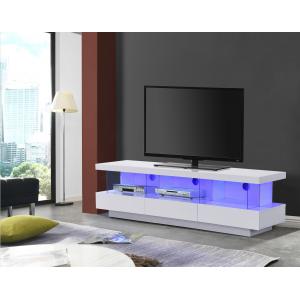 Wood Panel Living Room TV Console Cabinet White Lacquer TV Stand