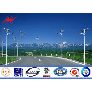 10m 3mm Thickness Solar Street Steel Utility Pole With Single Arm For Park Lighting