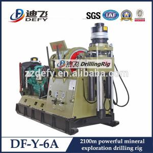 China PQ Wireline DF-Y-6A Hydraulic exploration drilling rig 1000-2100m Depth Core sampling rig supplier