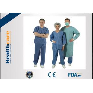 Nonwoven Disposable Scrub Suits for Patient Doctors Nuser With Short Sleeve