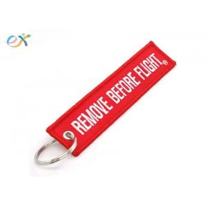 Customized Unique Remove Before Flight Woven Keychain Red Motorcycle Keychain