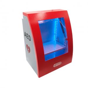 Universal Red Curved Alarmed Wall Mount AED Cabinet For Illumination