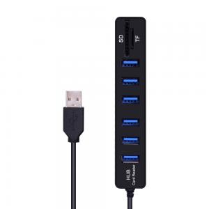 China High Speed All In One USB Hub Combo Card Reader 6 Ports ABS Shell supplier