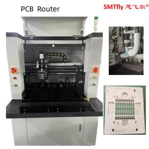 China 3mm Dual Table PCB Router Machine with Upper Lower Vacuum Cleaner supplier