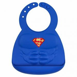 China Comics Superman Silicone Baby Bibs , Waterproof Baby Bibs With Snaps supplier