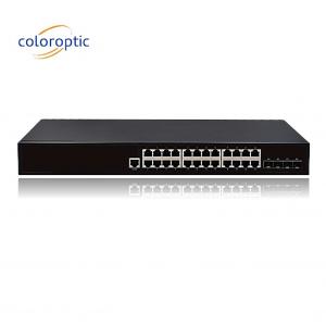 24 Port Fast Ethernet Poe Switches Plug And Play 10/100/1000M(POE) 4*10GE SFP Ports