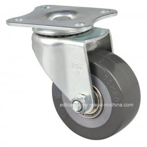 40kg Grey 2mm Thickness Edl Mini Plate Swivel PU Caster 2612-76 for Caster Application