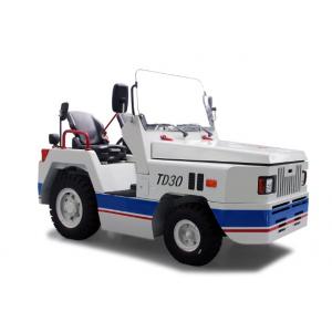 TD30 White Color Steel Electric Aircraft Tow Tractor , Electric Platform Truck Electric Tow Tugs
