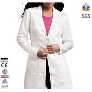 China Ladies Lab Coat Custom Workwear Two front patch pockets 100% cotton supplier