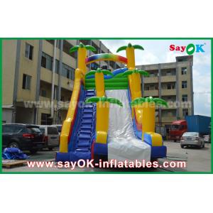 Inflatable Jumping Bouncer / Safety PVC Tarpaulin Inflatable Bouncer Slide Yellow / Blue Color For Playing