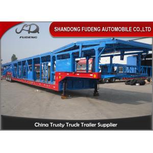 Open Type Tri - Axle Car Carrier Trailer Steel Material Mechanical Suspension