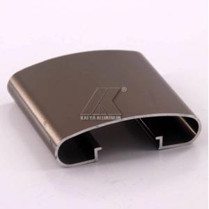 China Shop Aluminum Handrail Extrusions Gold Anodized 6063 Series Alloy T5 Temper supplier