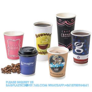 Custom Logo 3D Printing Of Espresso Paper Cup Double Wall Coffee Paper Cup Embossed Paper Cups With High Quality