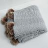 China Y-F Home Decor New Nordic Style Soft Fluffy Chenille Knitted Pom Pom Tassel Sofa Throws Plush Couch Crochet Blanket wholesale