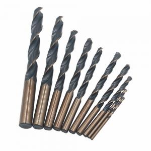 China DIN338 High Speed Steel HSS Drill Bits Fully Ground Black / Gold Surface For Metal supplier