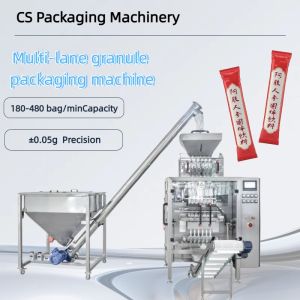 China Fully Automatic Multi Lane Packing Machine with PLC Control for High-Speed 30-50bag/min Granule Packaging wholesale
