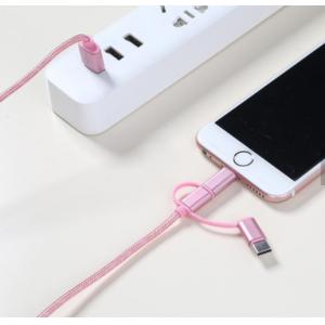 3 In 1 USB Smart Phone Cable Nylon Jacket Universal Standard Connector