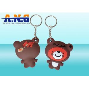 China Passive waterproof key fob , RFID Key Ring with Lovely Bear Logo supplier