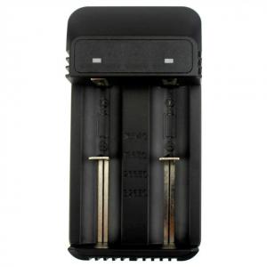 Portable Black 26650 2 Bay Battery Charger 3.7V 1.2V AA AAA Smart Charger