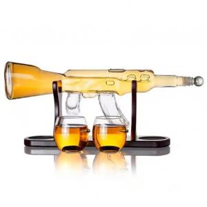 Glass Ak47 Whiskey Bottle Decanter Set With Lead Free Crystal Whiskey Dispenser