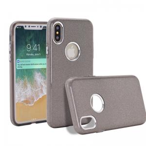 New design 3 in 1 soft tpu hard pc paper bling bling phone case for iphone x glitter case
